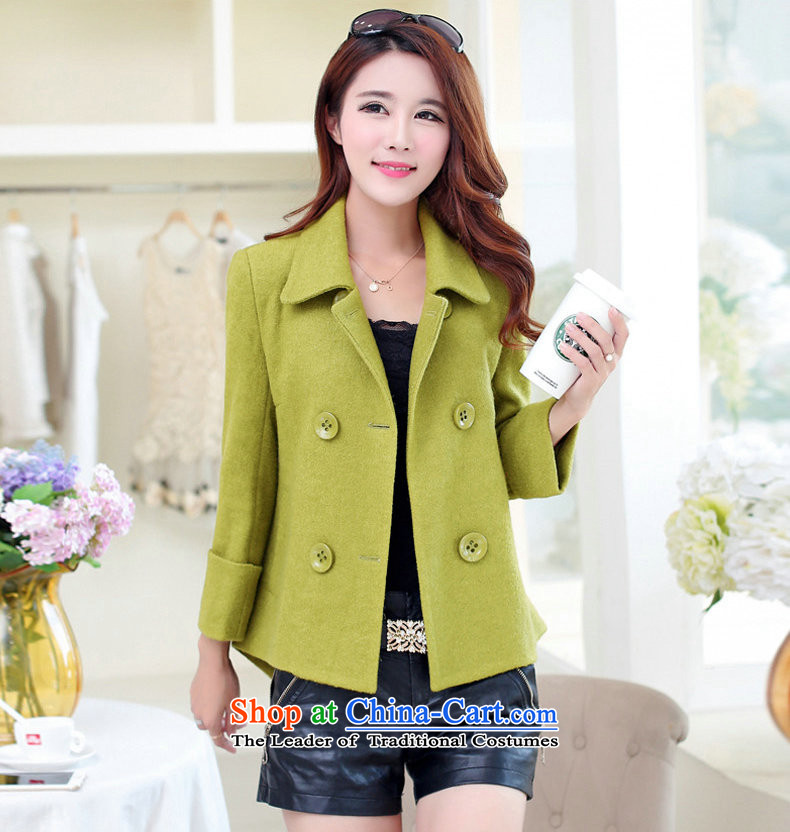 Water-wook of the 2015 autumn and winter new graphics thin hair so Sau San Jacket Korean short, Ms. small jacket double-a wool coat olive green M picture, prices, brand platters! The elections are supplied in the national character of distribution, so action, buy now enjoy more preferential! As soon as possible.