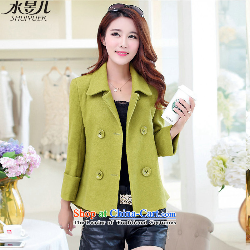 Water-wook of the 2015 autumn and winter new graphics thin hair so Sau San Jacket Korean short, Ms. small jacket double-a wool coat olive green water-wook of M , , , shopping on the Internet