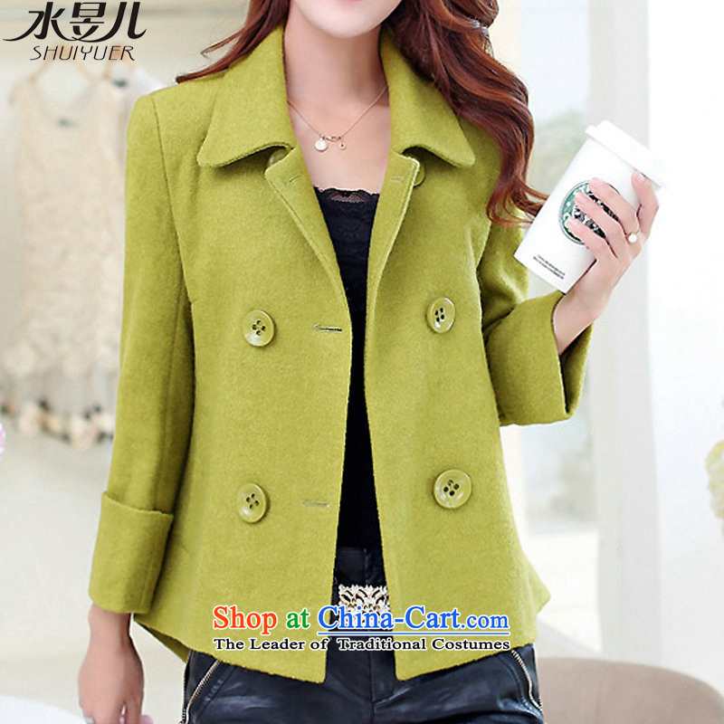 Water-wook of the 2015 autumn and winter new graphics thin hair so Sau San Jacket Korean short, Ms. small jacket double-a wool coat olive green water-wook of M , , , shopping on the Internet