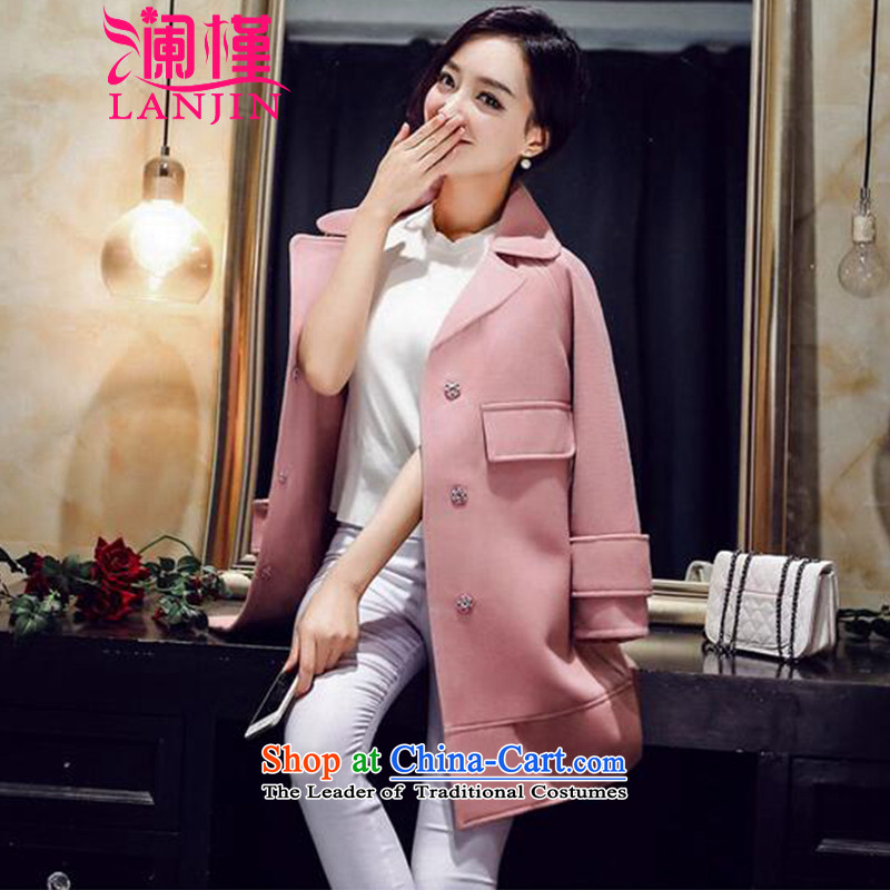 The World's 2015 Fall/Winter Collections New hand-sided flannel woolen coat female jacket coat girl in gross? Long 2134 pink S, the world's shopping on the Internet has been pressed.