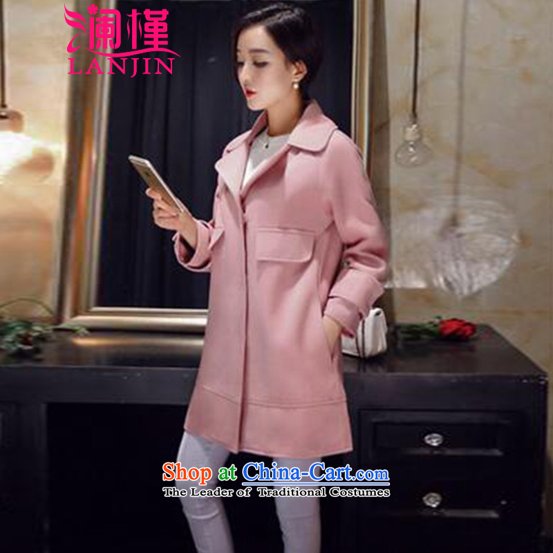 The World's 2015 Fall/Winter Collections New hand-sided flannel woolen coat female jacket coat girl in gross? Long 2134 pink S, the world's shopping on the Internet has been pressed.