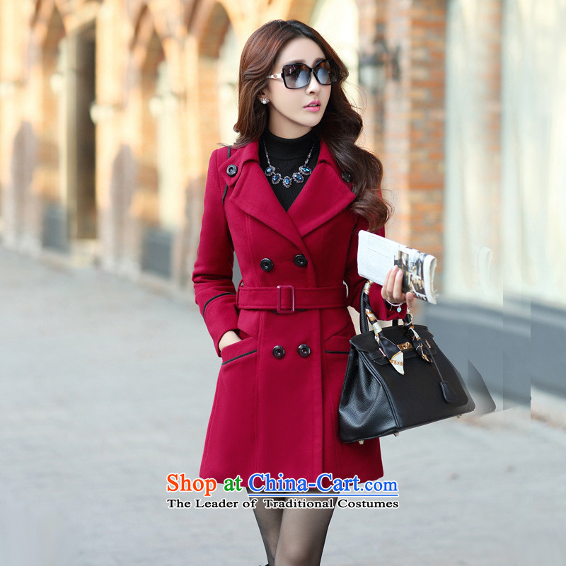 Under the Agreement, 2015 autumn and winter new women's reverse collar double-large in long hair? female gross? coats COAT 8858 English thoroughbred , M, pursuant to the land has been pressed shopping on the Internet