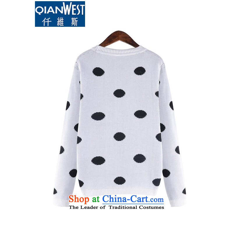 The Scarlet Letter, thick sister larger sweater 2015 Western large women with new expertise autumn MM simple dot woolen pullover 675 Blue 4XL recommendations 160-180, 250 weight (QIANWEISI) , , , shopping on the Internet