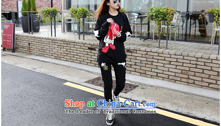 Xiang Jiang to increase women's code thick mm thick sister 200 pack autumn catty video thin package early autumn sweater pants and two piece 357 black large number of pictures, prices, 5XL brand platters! The elections are supplied in the national character of distribution, so action, buy now enjoy more preferential! As soon as possible.