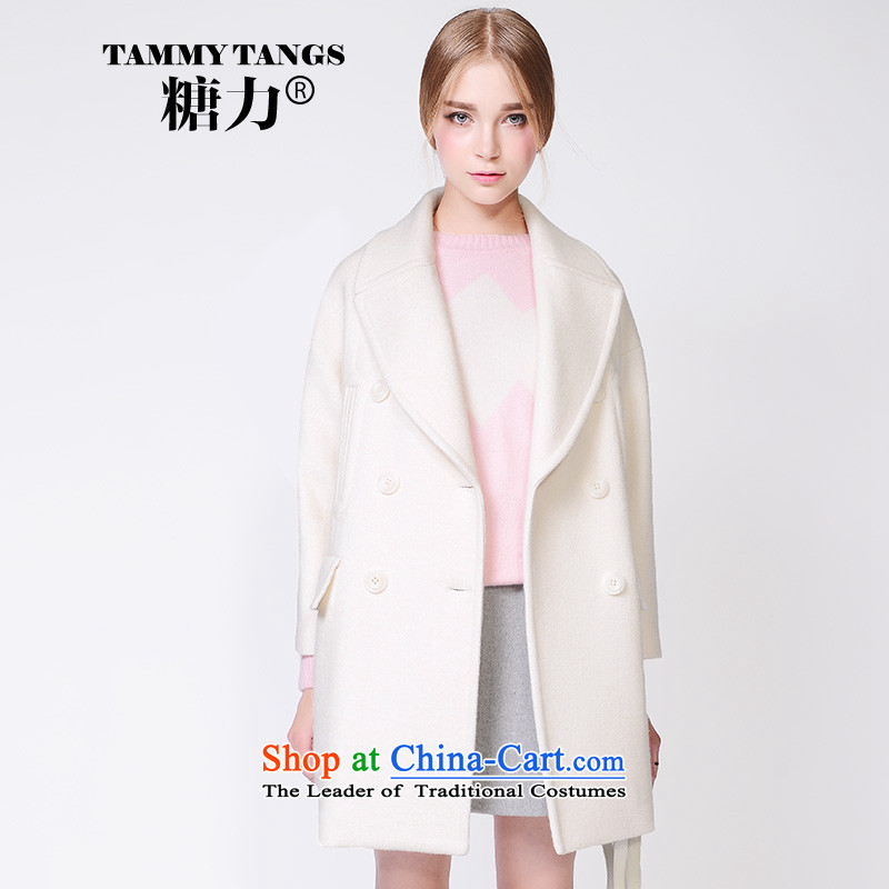 In2015 winter sugar new European site white collars in high-end long wool coat jacket women gross? Ying complexion whiteXS