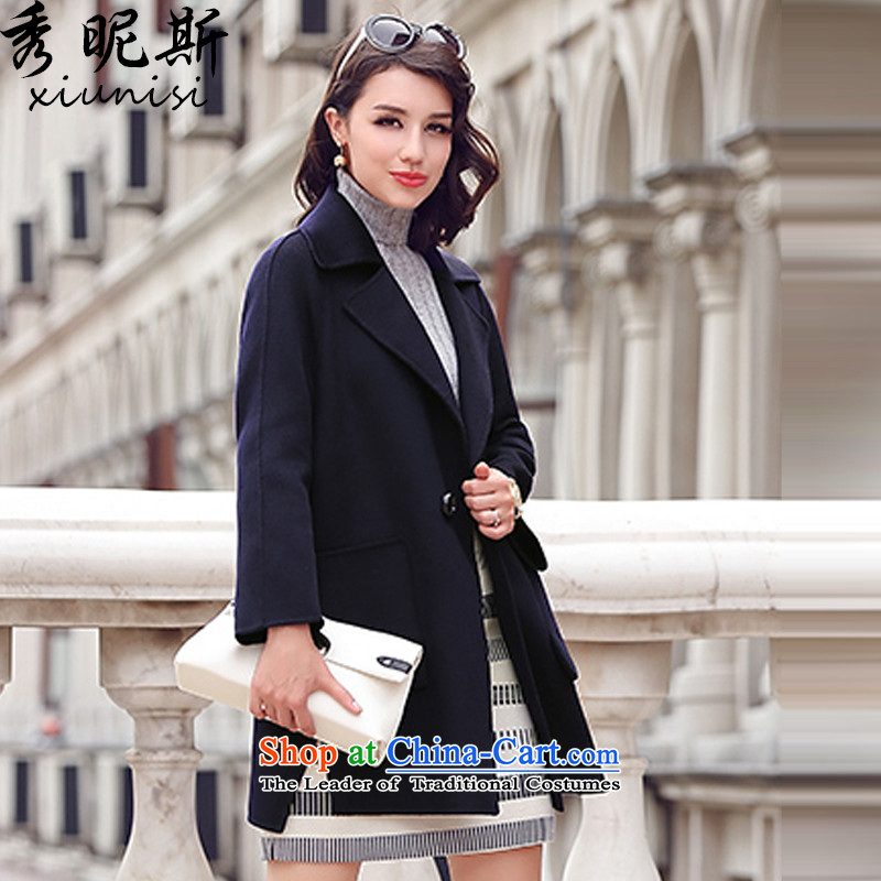 Soo-young of autumn and winter load new women's woolen coats, long, so a wool coat female double-side -L, Cheong Wa black overcoat, young shopping on the Internet has been pressed.