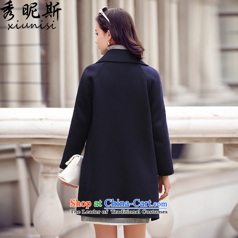 Soo-young of autumn and winter load new women's woolen coats, long, so a wool coat female double-side -L, Cheong Wa black overcoat, young shopping on the Internet has been pressed.