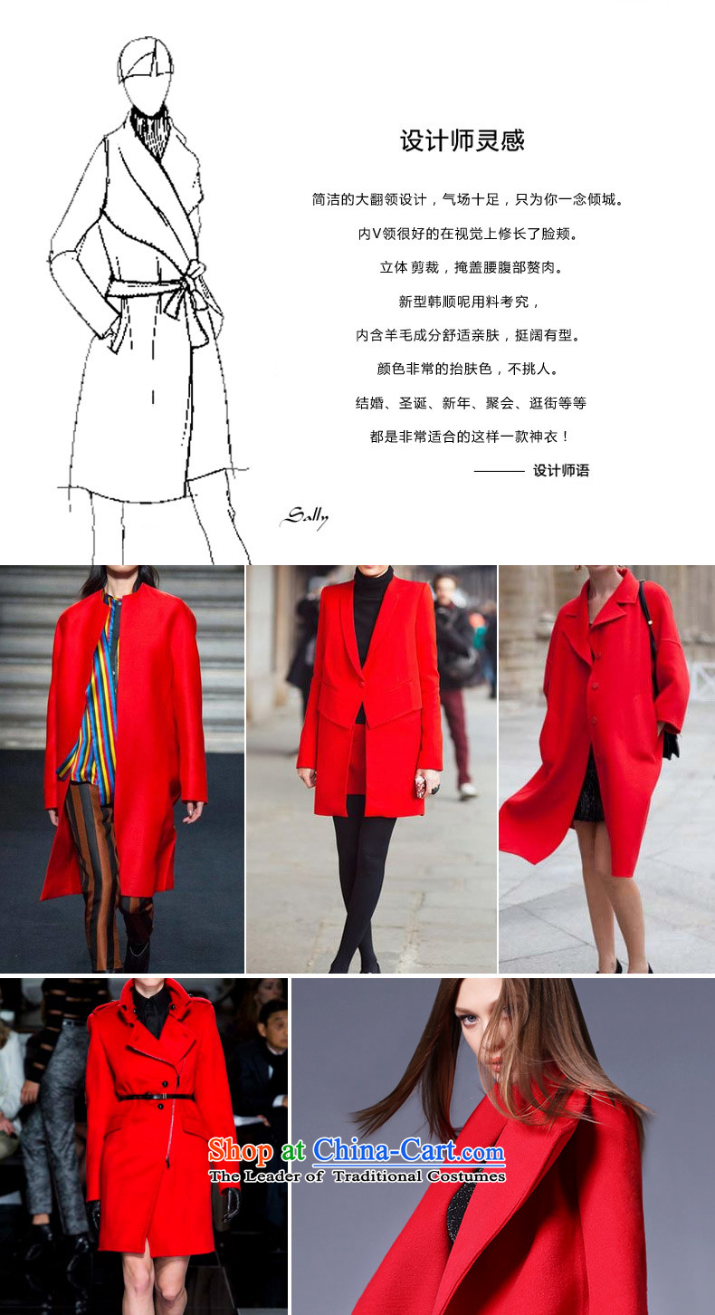 Zk Western women 2015 Fall/Winter Collections new red with girls jacket? long sleek minimalist a wool coat RED M picture, prices, brand platters! The elections are supplied in the national character of distribution, so action, buy now enjoy more preferential! As soon as possible.