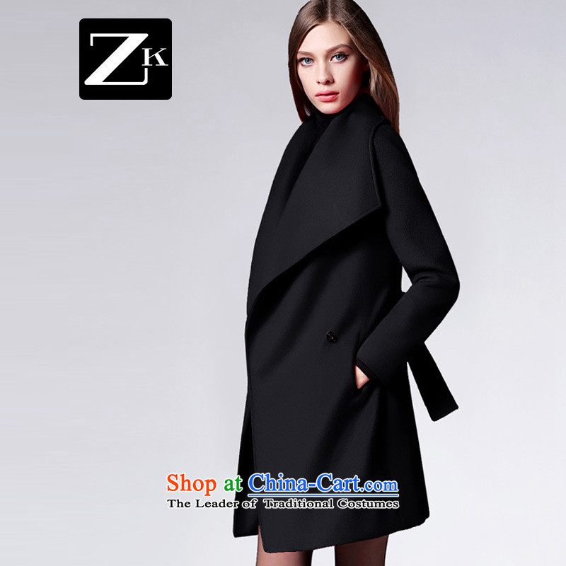Zk Western women 2015 Fall/Winter Collections new red with girls jacket? long sleek minimalist a wool coat red M,zk,,, shopping on the Internet