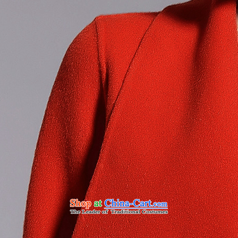D of autumn and winter 2015 new products in the lapel shawl long double-side coats of Pure wool coat female S,d,,, orange shopping on the Internet