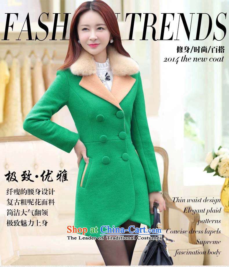 Speech Li Mao? 2015 autumn and winter coats girl in long new WOMEN'S JACKET YL00013 green L picture, prices, brand platters! The elections are supplied in the national character of distribution, so action, buy now enjoy more preferential! As soon as possible.