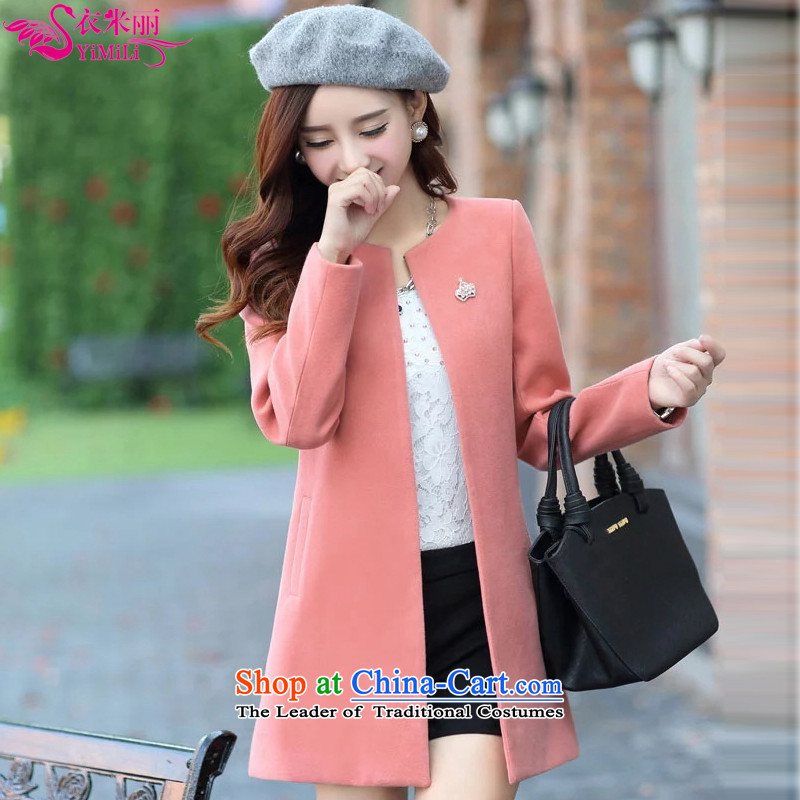 Yi Millies 2015 autumn and winter new Korean version of large numbers of ladies in long coats 129 pink)? M Yi Millies shopping on the Internet has been pressed.