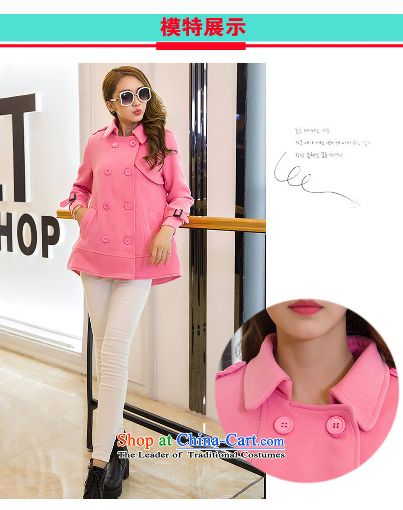 2015 Autumn and winter new TEREIS gross girls jacket? Long Nagymaros collar Korean windbreaker winter clothing a wool coat female pink national postal XXXL package, prices, brand image of Platters! The elections are supplied in the national character of distribution, so action, buy now enjoy more preferential! As soon as possible.