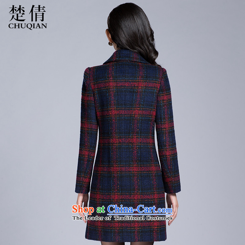 Chor Chien 2015 Autumn In New Long temperament grid long-sleeved red jacket? gross elegant grid , L, James Chien (CHUQIAN) , , , shopping on the Internet