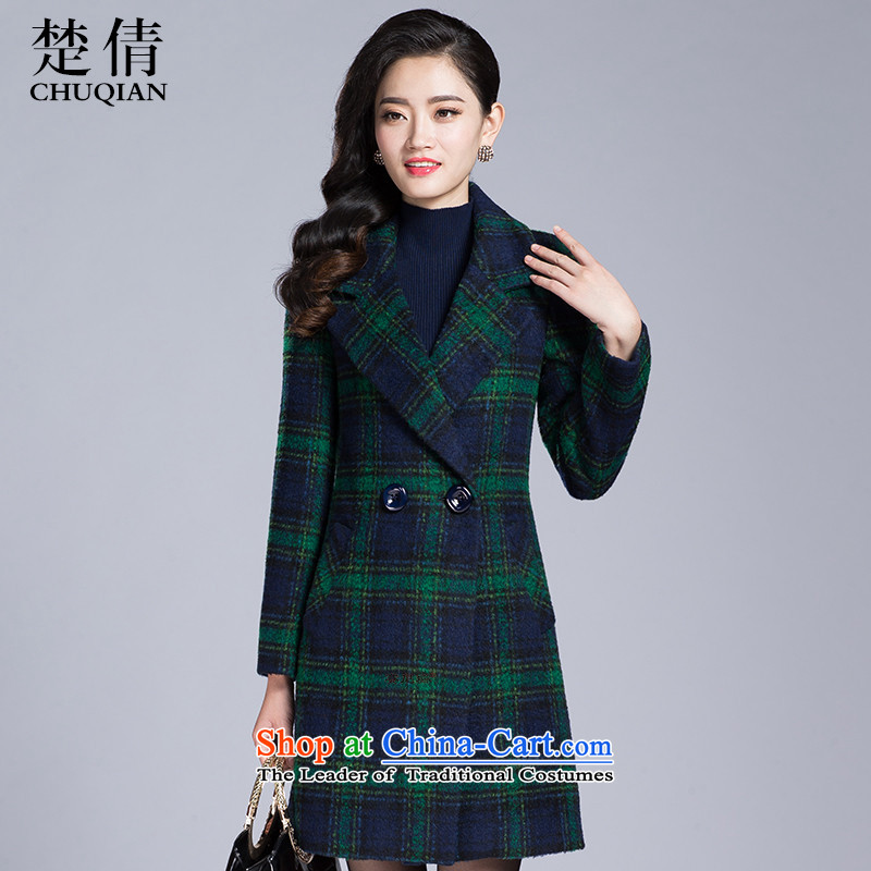 Chor Chien 2015 Autumn In New Long temperament grid long-sleeved red jacket? gross elegant grid , L, James Chien (CHUQIAN) , , , shopping on the Internet