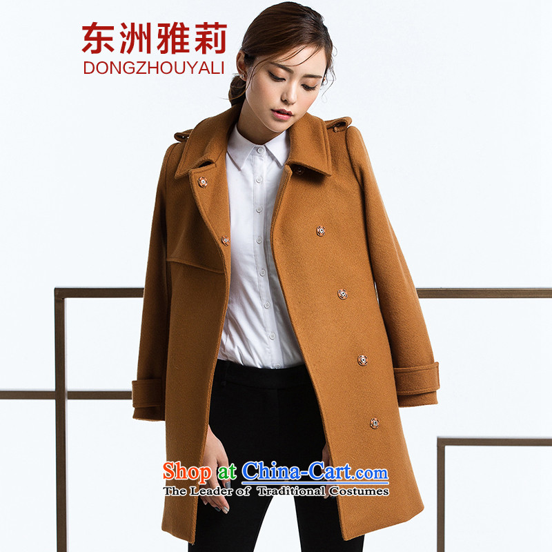 Dongju Aree gross girls jacket? Long a wool coat thick Sau San long-sleeved black single row detained vocational temperament suits for jacket W6026 coffee?L_165?