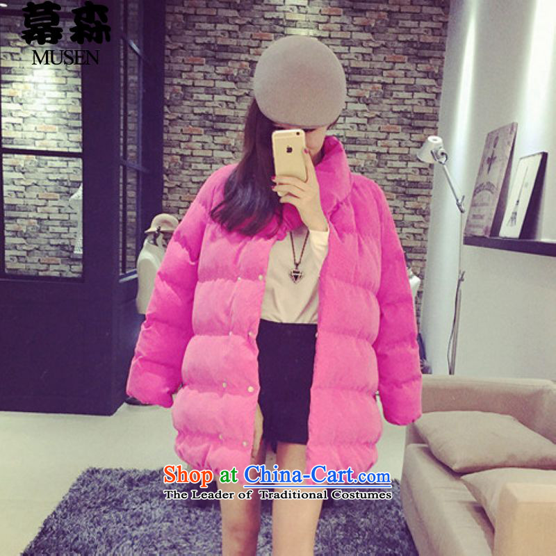 The sum  2015 autumn and winter in a long high collar warm cotton coat cotton jacket 200 catties can be wearing a pink XXL