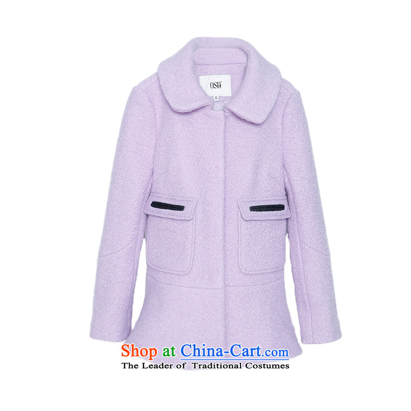 The OSA EURO 2015 Elizabeth winter new women's pack of detained and stylish cloth roll collar jacket S115D21008 gross? light purple M, OSCE Lisa (O.SA) , , , shopping on the Internet