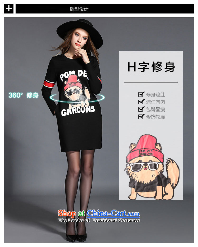 Micro-sa 2015 Autumn and load the new Fat MM larger women's dresses Y1122  4XL Photo Black, prices, brand platters! The elections are supplied in the national character of distribution, so action, buy now enjoy more preferential! As soon as possible.