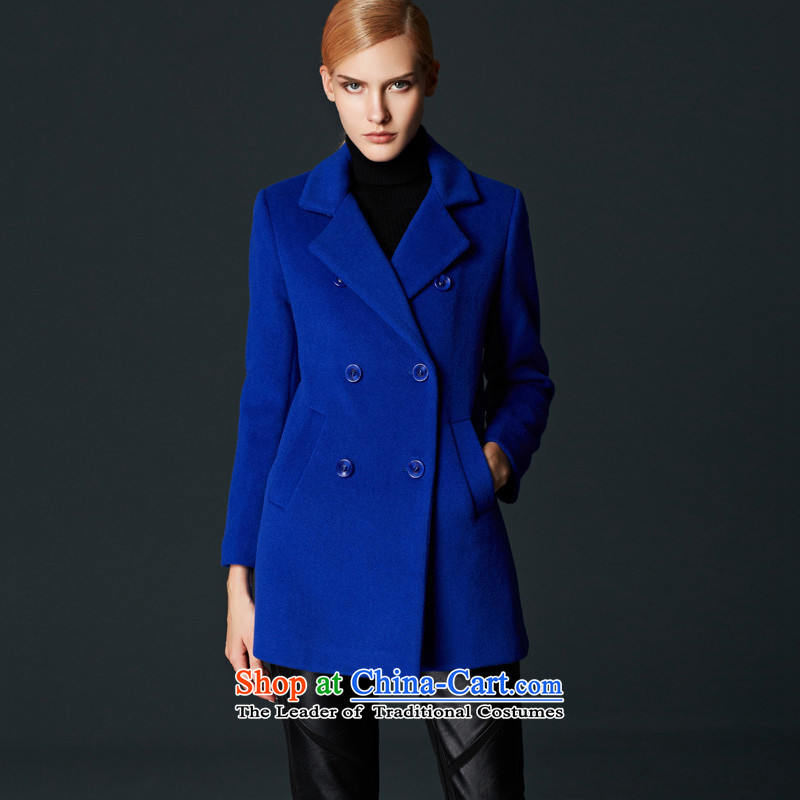 Labortex card commuter OL van wild double-wool female blue overcoat??S