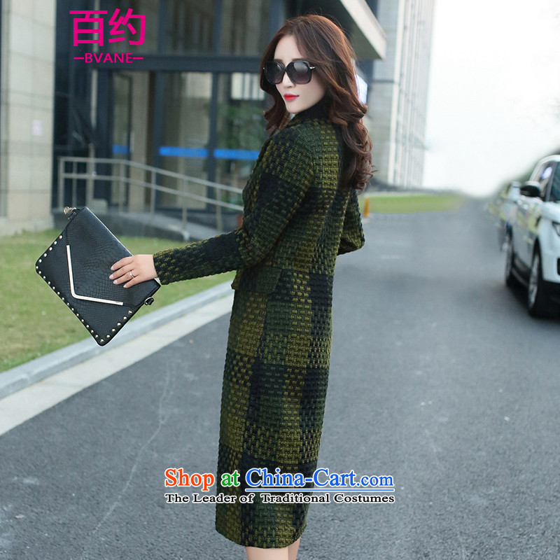 About the New 2015, hundreds of autumn and winter load temperament lapel long-sleeved Korean squares gross? Long Female coats thin wool a graphics jacket female green (BVANE XXL, hundreds of shopping on the Internet has been pressed.)