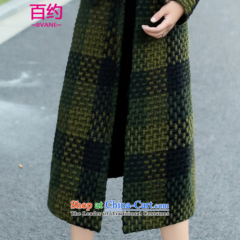 About the New 2015, hundreds of autumn and winter load temperament lapel long-sleeved Korean squares gross? Long Female coats thin wool a graphics jacket female green (BVANE XXL, hundreds of shopping on the Internet has been pressed.)