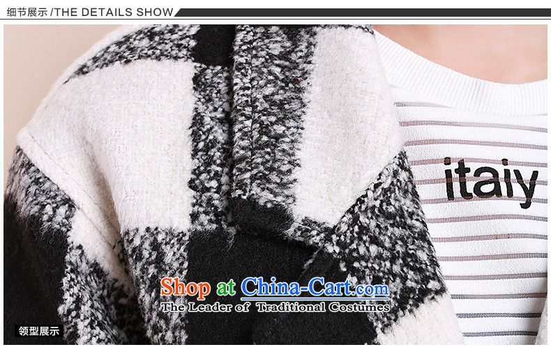 Xuan ina 2015 autumn and winter coats new gross? female stylish lapel in Sau San long lattices, double-gross flows of female OKYZ829? jacket, black-and-white picture, prices, L brand platters! The elections are supplied in the national character of distribution, so action, buy now enjoy more preferential! As soon as possible.