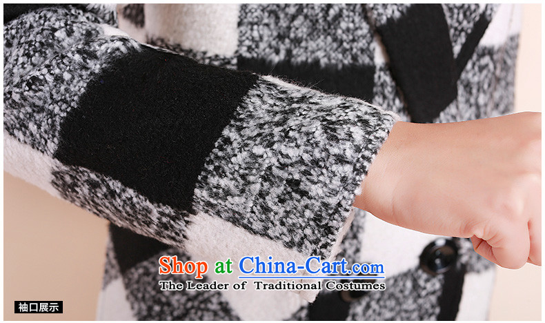 Xuan ina 2015 autumn and winter coats new gross? female stylish lapel in Sau San long lattices, double-gross flows of female OKYZ829? jacket, black-and-white picture, prices, L brand platters! The elections are supplied in the national character of distribution, so action, buy now enjoy more preferential! As soon as possible.