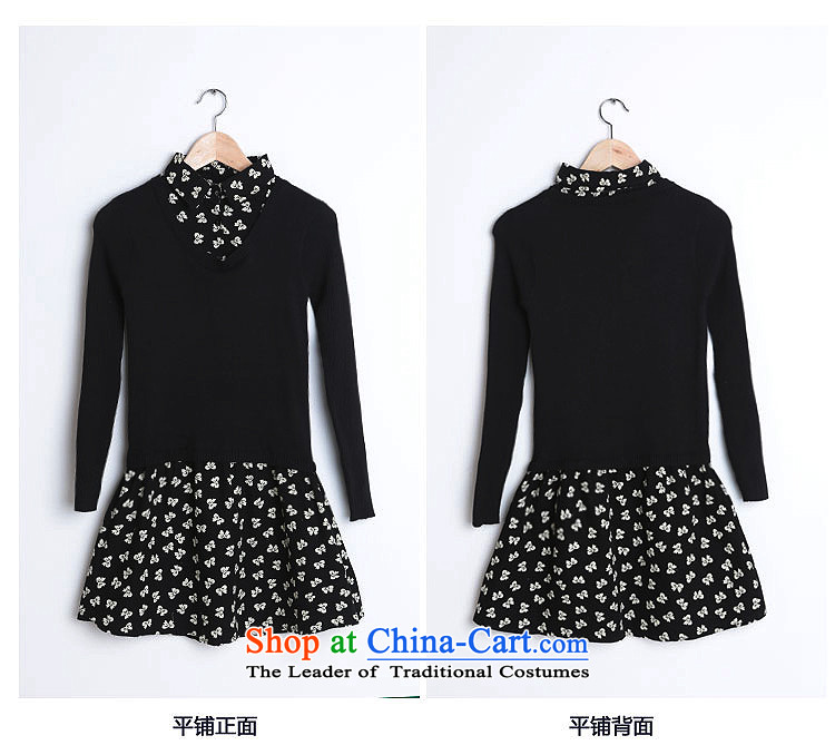 In accordance with the 2015 autumn dreams, Nadia Korean version of the new Fat MM maximum number of ladies' knitted shirts female sweater stitching stamp skirt 608# blue 4XL Photo, prices, brand platters! The elections are supplied in the national character of distribution, so action, buy now enjoy more preferential! As soon as possible.