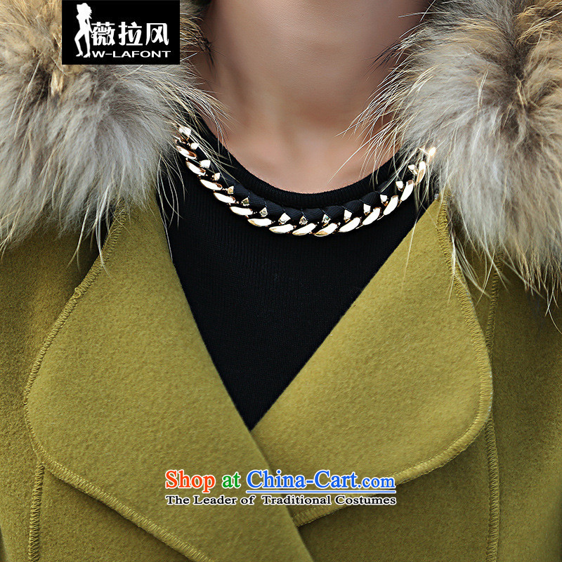 2015 Autumn wind Vera new Korean version of large roll collar double-wool really gross collar temperament Sau San Foutune of video a thin coat of gross? a jacket and Color M, Female winter winds (W-LAFONT Vera) , , , shopping on the Internet