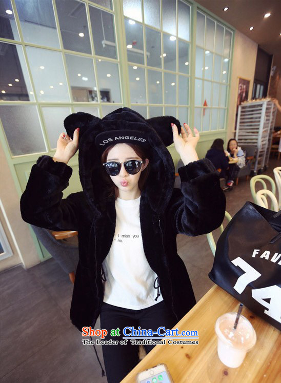 2015 Autumn winter new Korean version of large numbers of ladies thick MM loose, Hin thin, thick cotton coat cardigan thick Korean thick fluffy in sister long cotton jacket Black XL Photo, prices, brand platters! The elections are supplied in the national character of distribution, so action, buy now enjoy more preferential! As soon as possible.