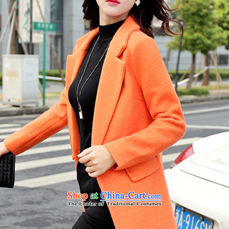 The law was in Dili Qi 2015 winter clothing new Korean fashion, long double-Sau San video thin thick hair fall/winter coats girl child?? jacket orange M, Mr. Qi in Dili and the law (fash-modi) , , , shopping on the Internet
