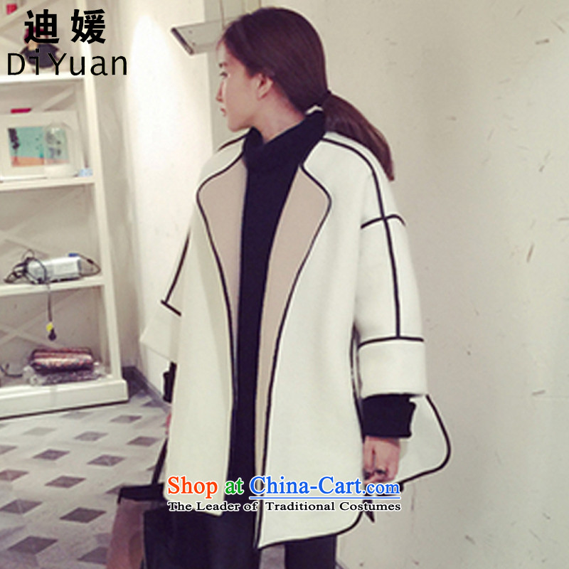 Yi with grass winter clothing winter 2015 new the new medium to long term_?? jacket coat female Hair Girl a wool coat jacket for autumn and winter coats of Sau San Connie sub 8083 WhiteS