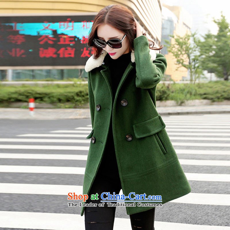 The law was in Dili Qi 2015 winter clothing new Korean version of double-lambs for Sau San video thin hair thick hair fall/winter coats girl child?? jacket green M Law Mr. Qi (fash-modi Manasseh) , , , shopping on the Internet