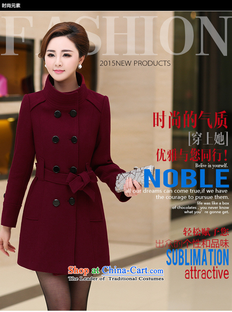 Mary Jane Winter 2015 poem new large high-end double-wool coat female jacket? 