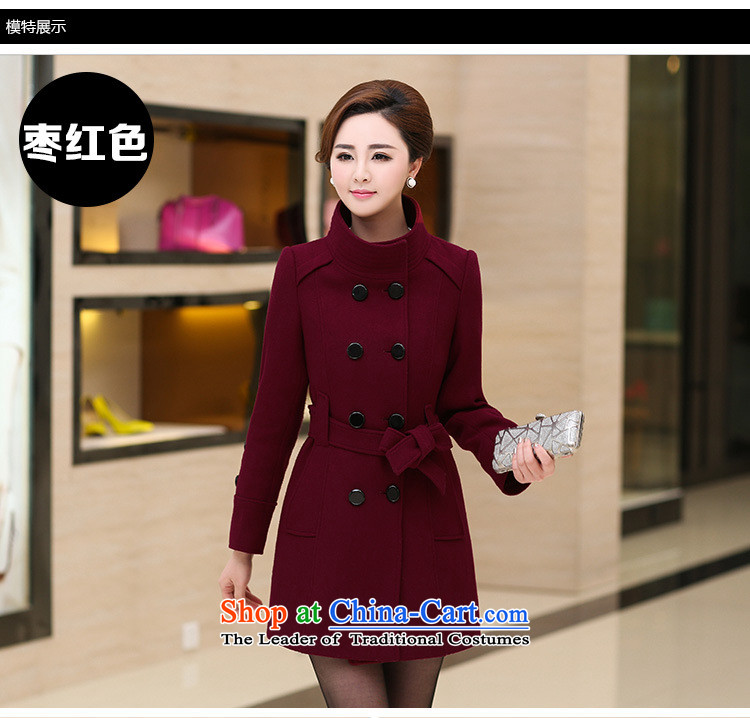 Mary Jane Winter 2015 poem new large high-end double-wool coat female jacket? 