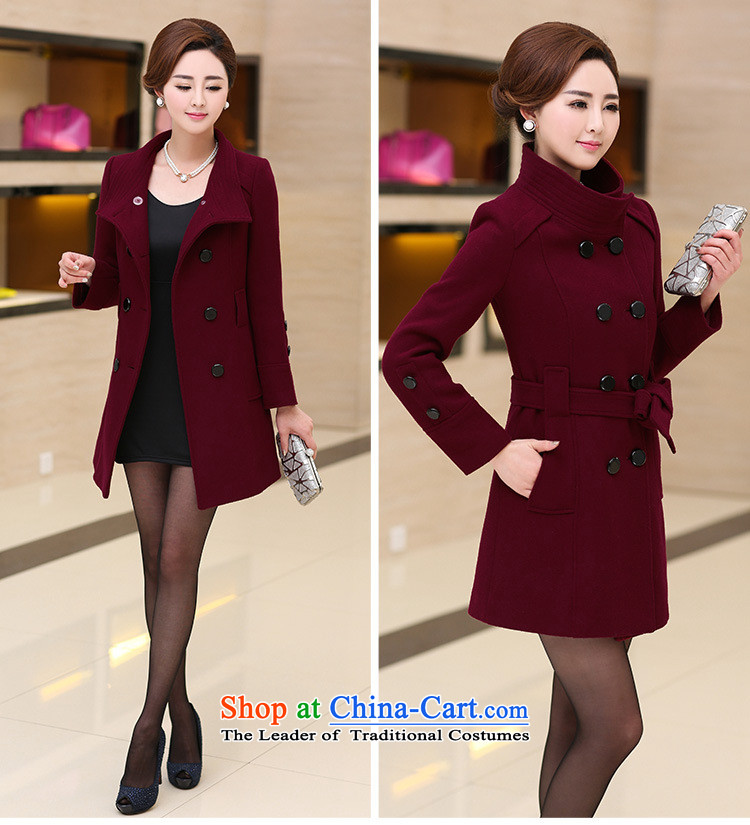 Mary Jane Winter 2015 poem new large high-end double-wool coat female jacket? 