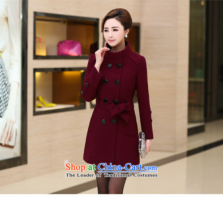 Mary Jane Winter 2015 poem new large high-end double-wool coat female jacket? 