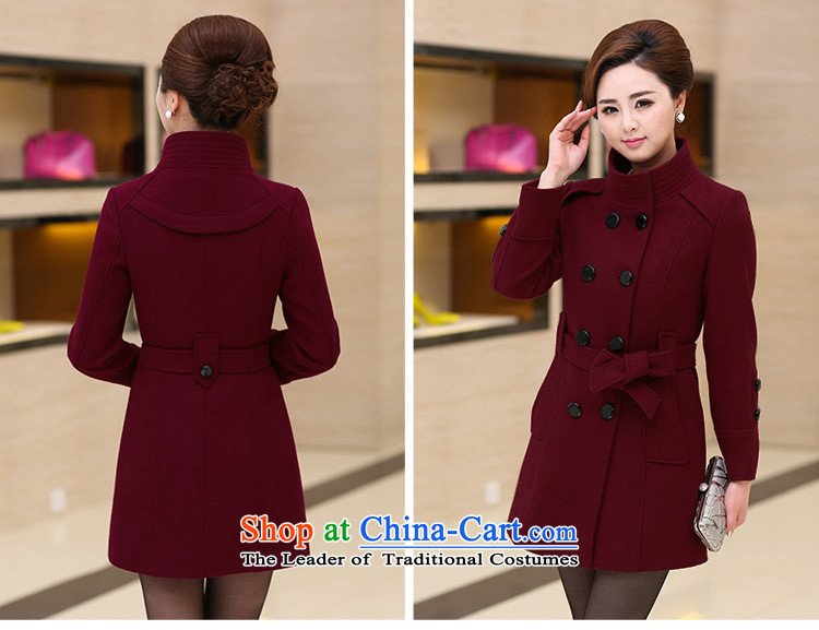 Mary Jane Winter 2015 poem new large high-end double-wool coat female jacket? 