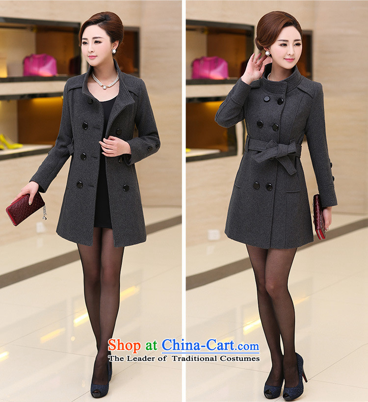 Mary Jane Winter 2015 poem new large high-end double-wool coat female jacket? 