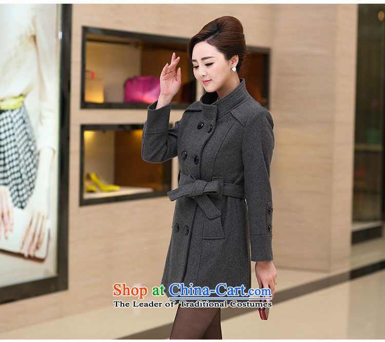 Mary Jane Winter 2015 poem new large high-end double-wool coat female jacket? 