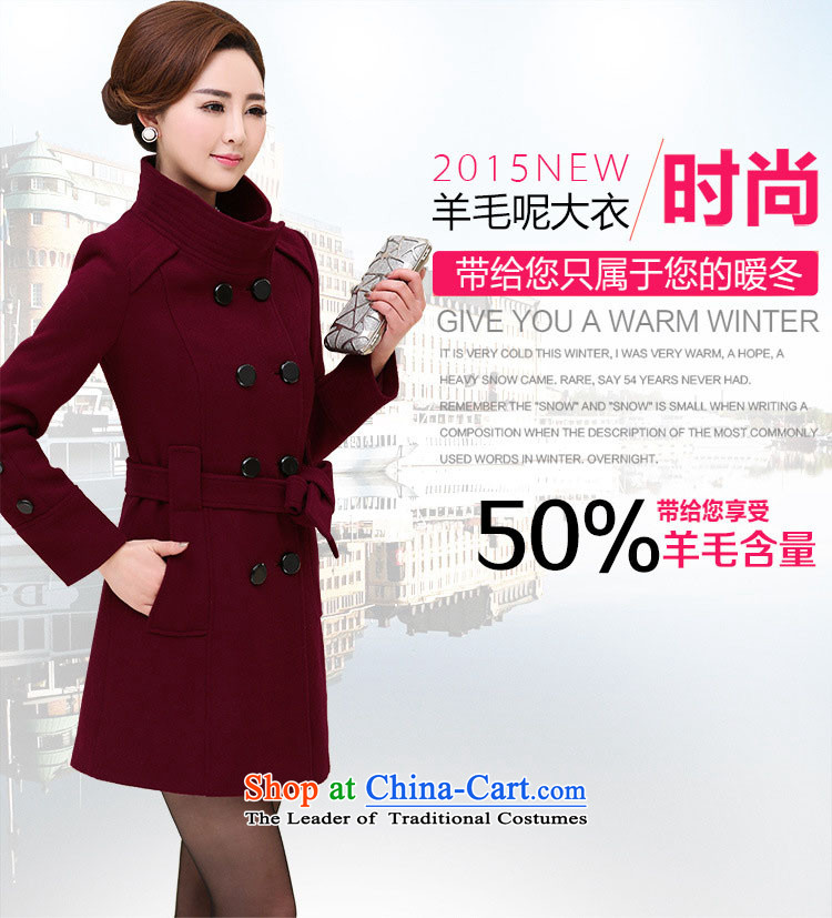 Mary Jane Winter 2015 poem new large high-end double-wool coat female jacket? 