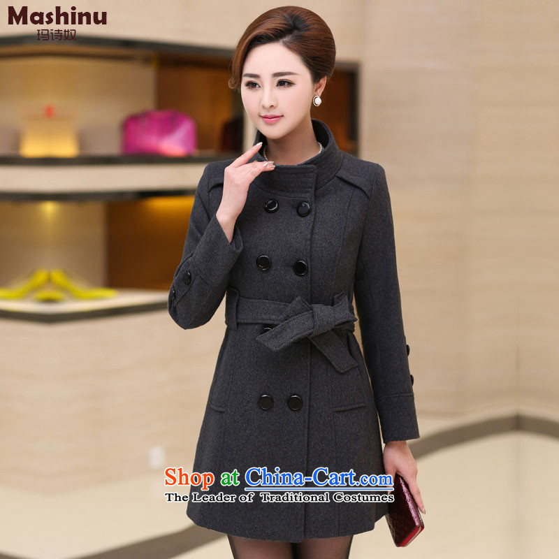 Mary Jane Winter 2015 poem new large high-end double-wool coat female jacket?   Mock-neck BOURDEAUX L, Mary Jane (MASHINU poem) , , , shopping on the Internet