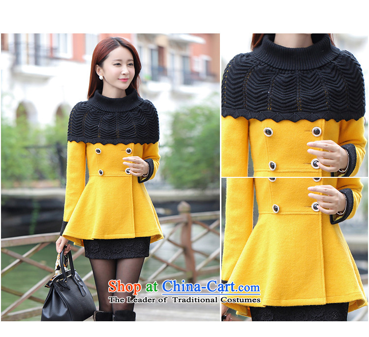 Mrs 2015 autumn and winter talks with the new Korean fashion round-neck collar A OL vocational double-pure color coats girl about what gross jacket yellow L picture, prices, brand platters! The elections are supplied in the national character of distribution, so action, buy now enjoy more preferential! As soon as possible.