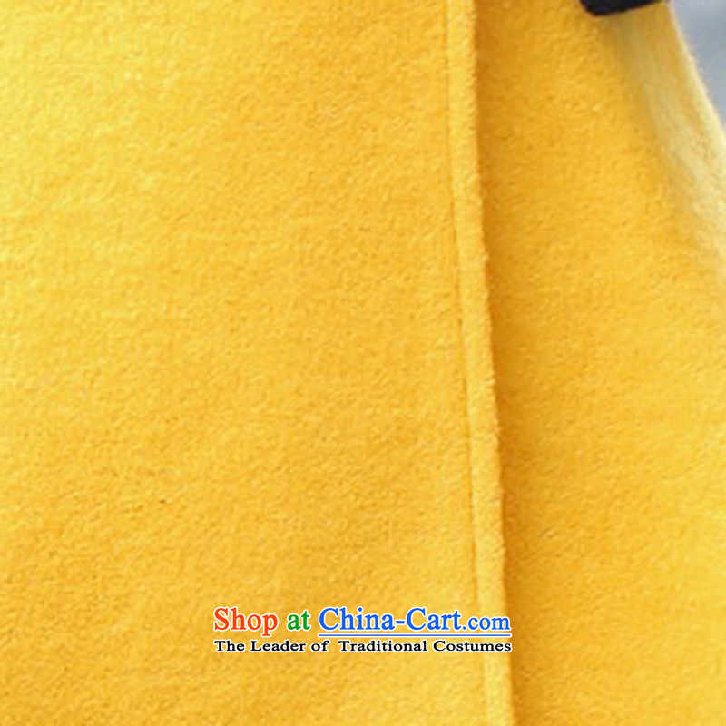 Mrs 2015 autumn and winter talks with the new Korean fashion round-neck collar a OL vocational double-pure color coats girl about what gross yellow jacket , L-sook (liangshu talks) , , , shopping on the Internet
