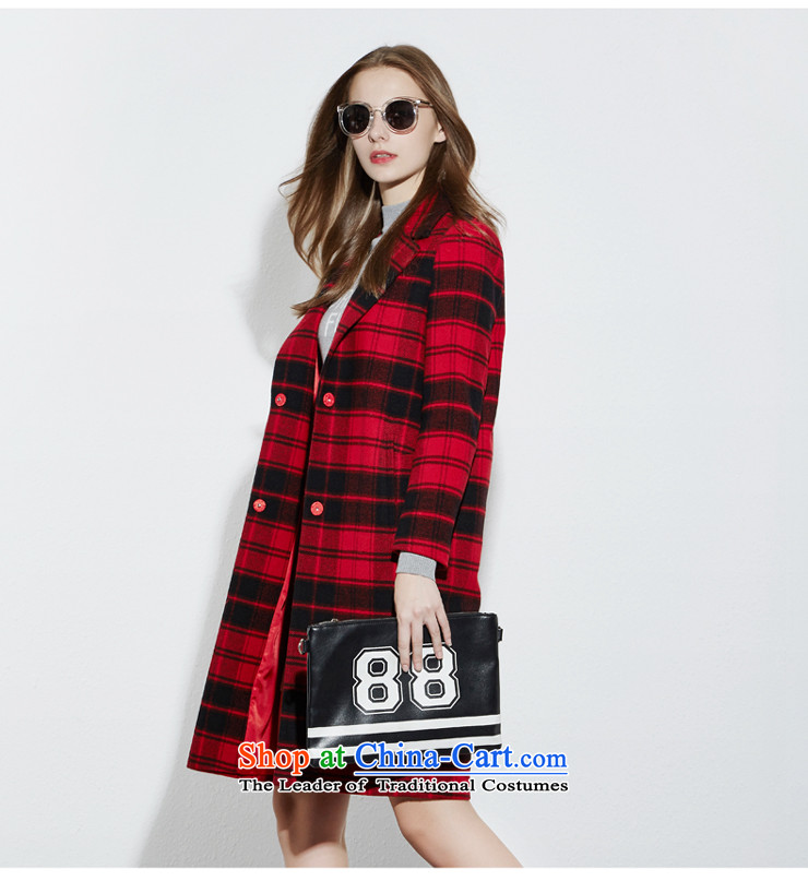 Hong Lai Ying 2015 winter clothing new Korean citizenry elegance. Long England latticed gross female red jacket? (11) S picture, prices, brand platters! The elections are supplied in the national character of distribution, so action, buy now enjoy more preferential! As soon as possible.