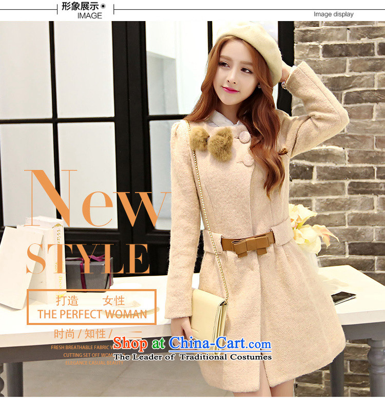 Pull the fuser cashmere overcoat , in the autumn of 2015, female long Sau San video thin dress jacket coat? female gross m Blue M   size is too small pictures, prices, brand platters! The elections are supplied in the national character of distribution, so action, buy now enjoy more preferential! As soon as possible.