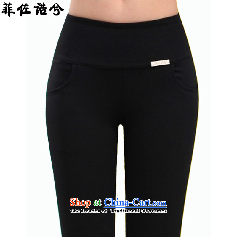 The officials of the fuseau larger ladies pants autumn and winter four face the pop-to-XL waist casual pants thick mm thick, forming the basis of the lint-free trousers and black velvet thick5XL