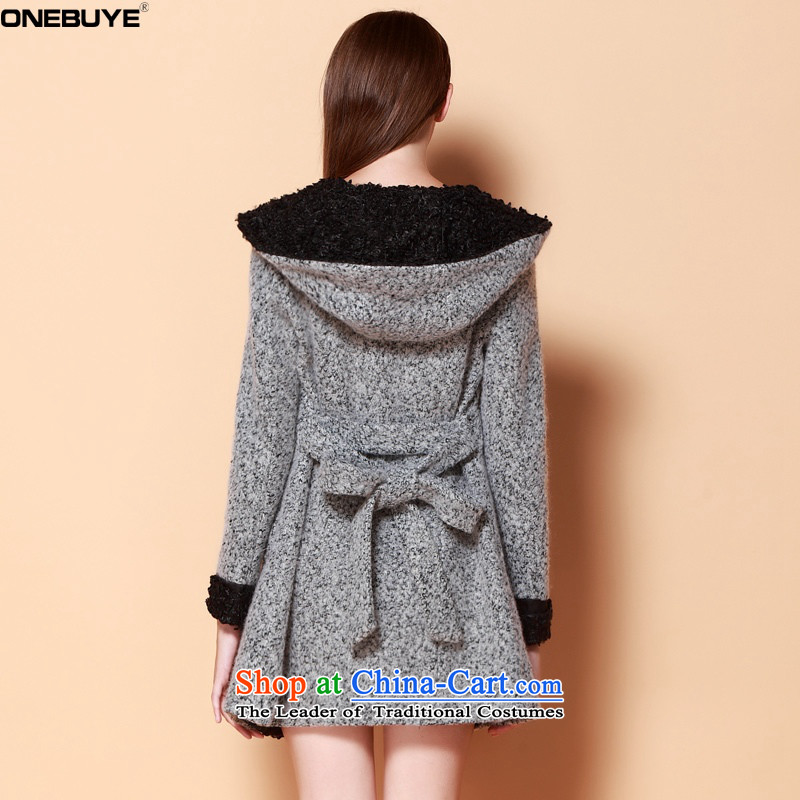 2015 Autumn and winter ONEBUYE new double-jacket coat? female gross gray M,one BUYE,,, shopping on the Internet