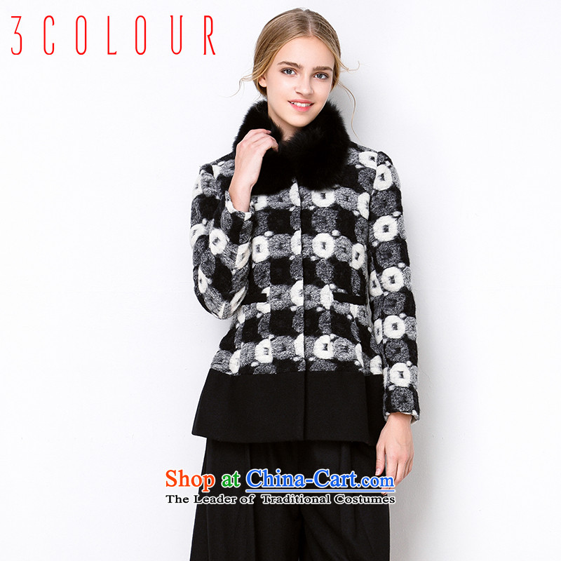 2015 winter clothing new Fox for black-and-white circle gross? Grow Up jacket S440728D10 female black and white?155_80A_S